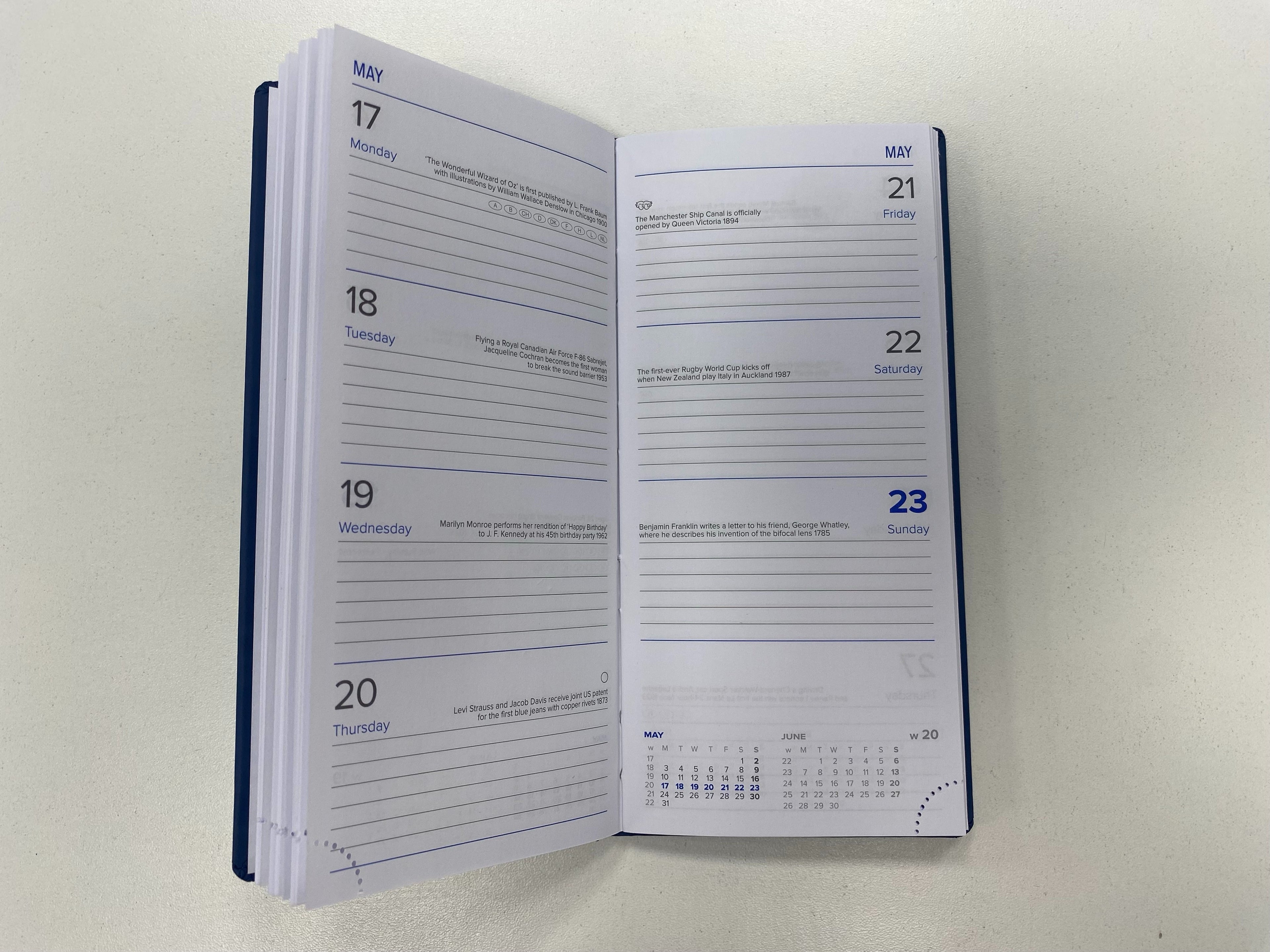 An open page of the NARPO 2027 Diary